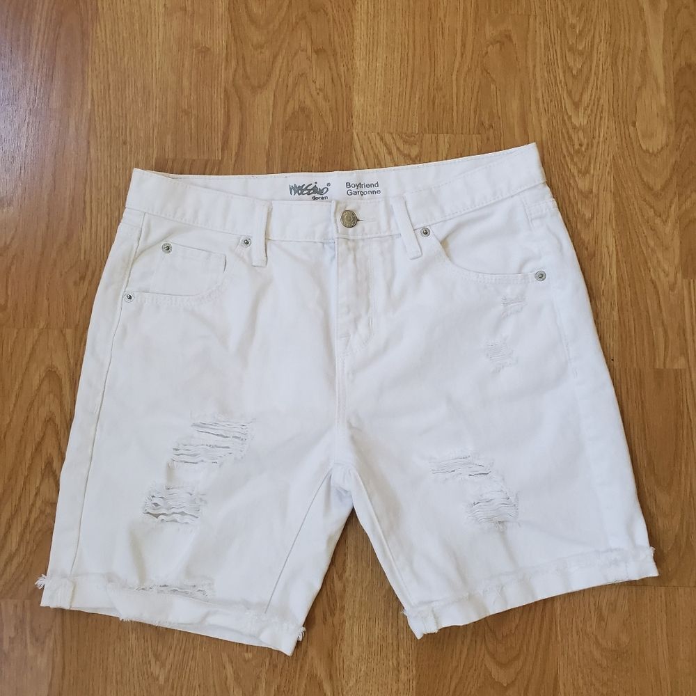 Mossimo Denim Boyfriend Garconne Distressed Shorts Sz 30